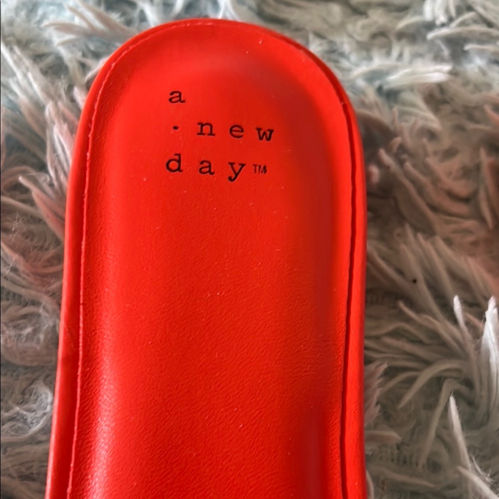 A New Day Orange Ribbed Slip-On Sandals - Picture 6 of 16